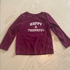 Happy & Thankful Long-Sleeve Kids Top - Burgundy 💜